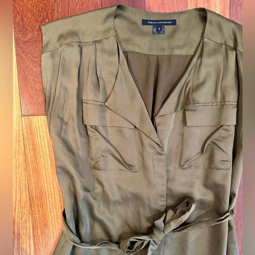French Connection Olive Green Mini Dress